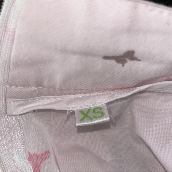 Pink Chinoiserie Pagoda Floral Blush Pink Pleated Flared Midi Skirt - XS - Picture 11 of 12